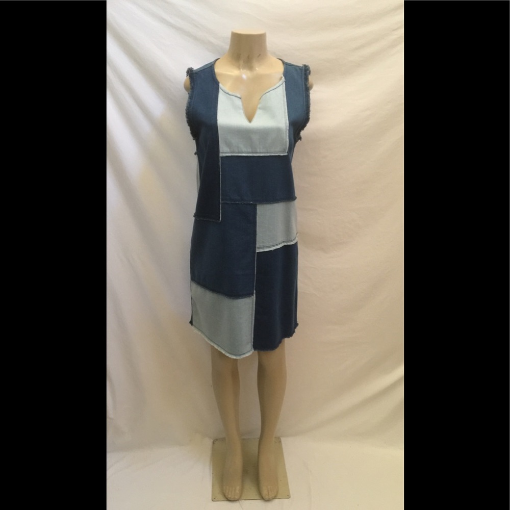NWT Nanette Lepore Size M Patchwork Denim Dress